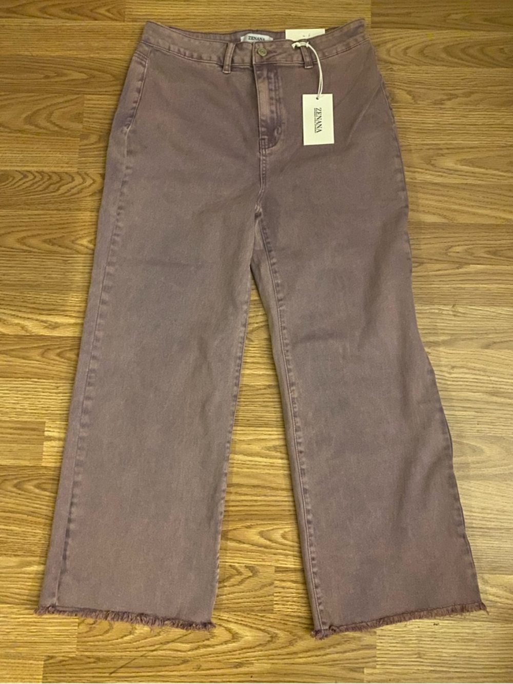 Zenana Outfitters Lavender Wide-Leg Jeans for Women: Size Large - Picture 3 of 9